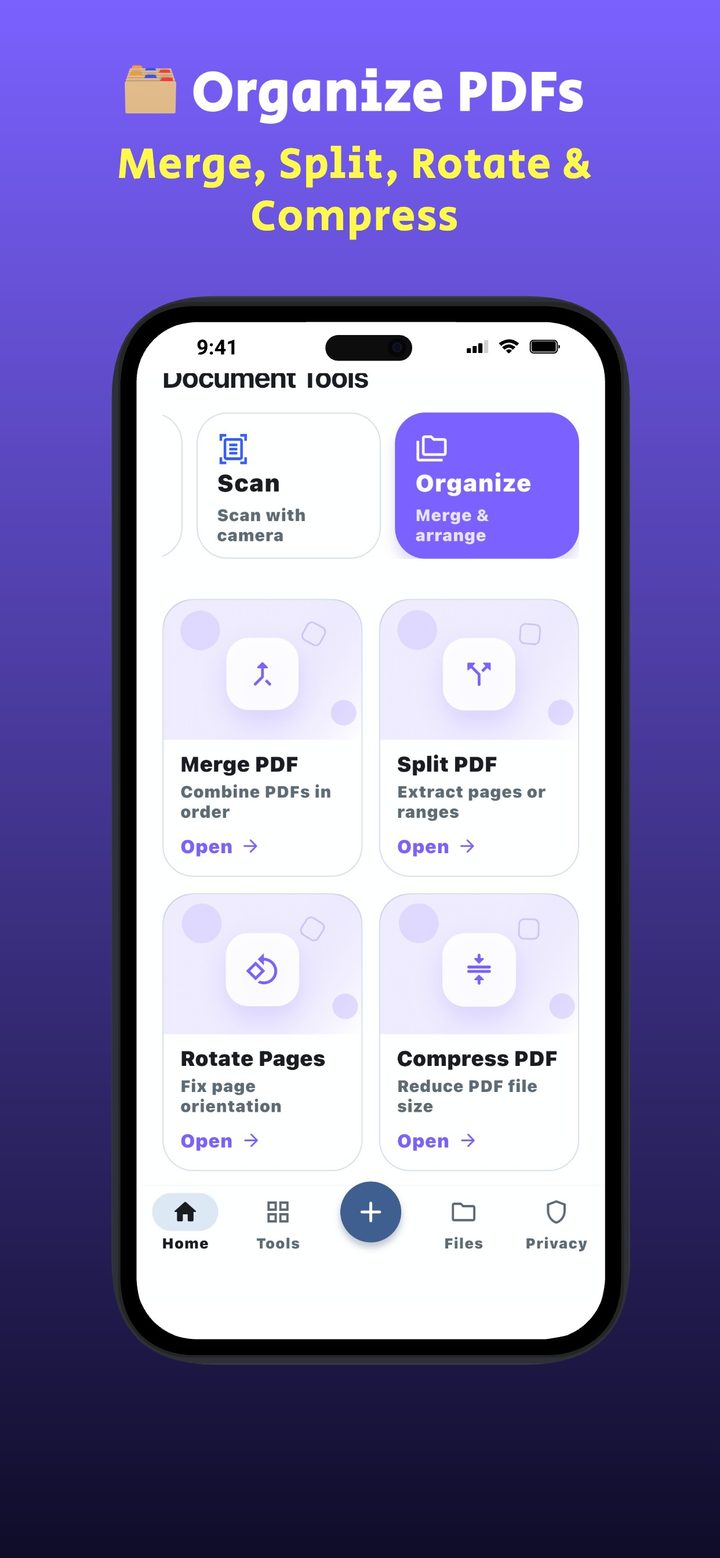 Merge, split, rotate, and compress PDFs in DocSetu